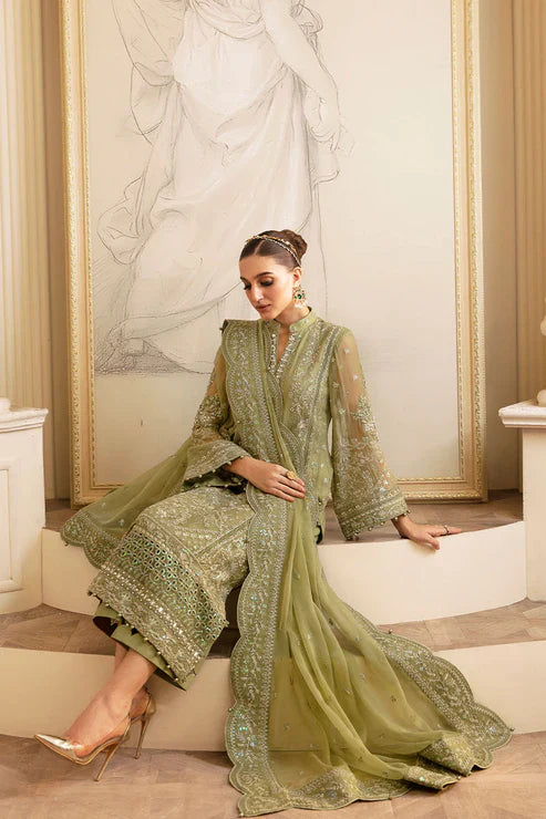 Designer Suit Embroidered Chiffon Formal Suit. Ready To Wear