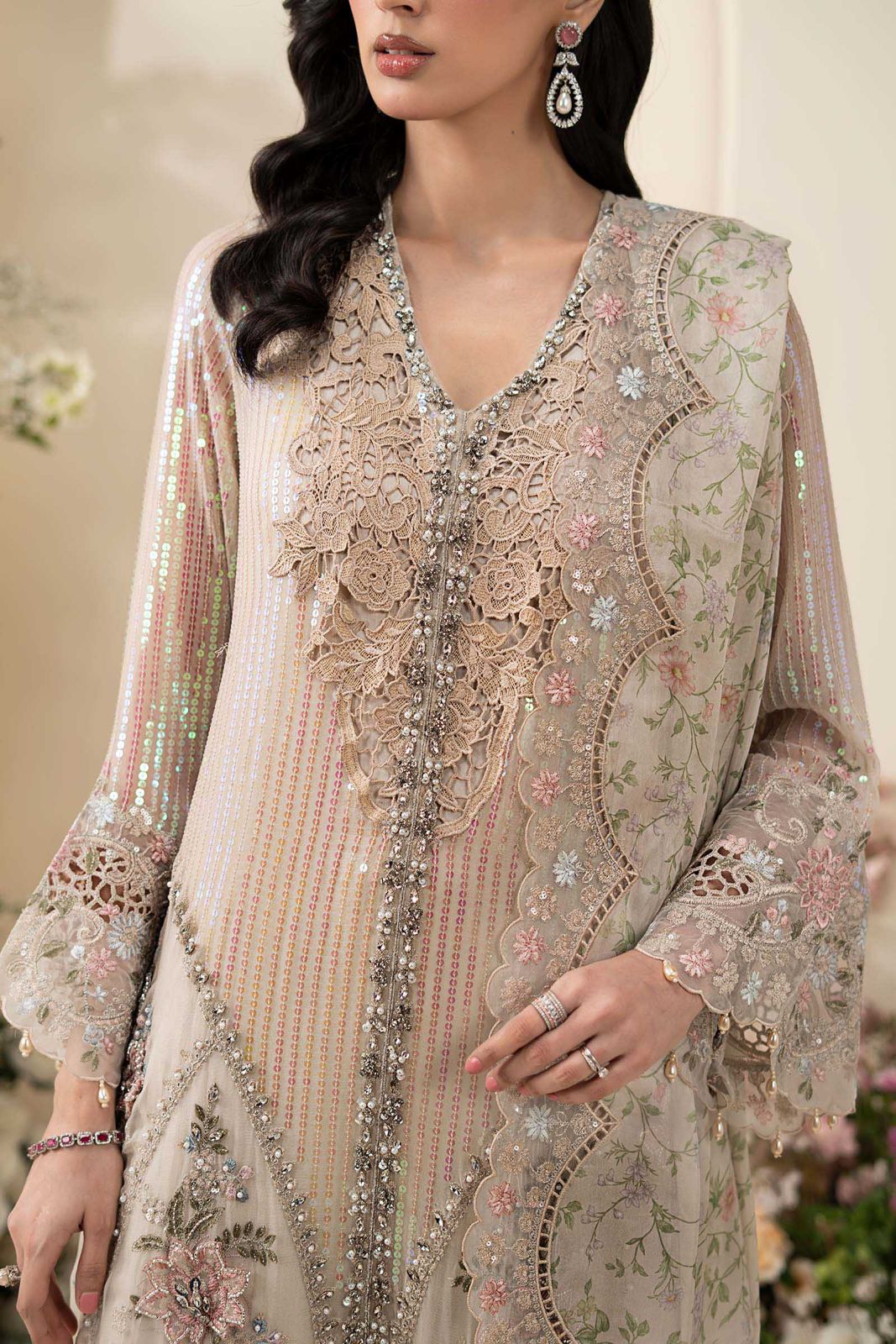 3 Piece Embroidered Chiffon Suit